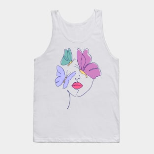 Woman with butterflies Tank Top